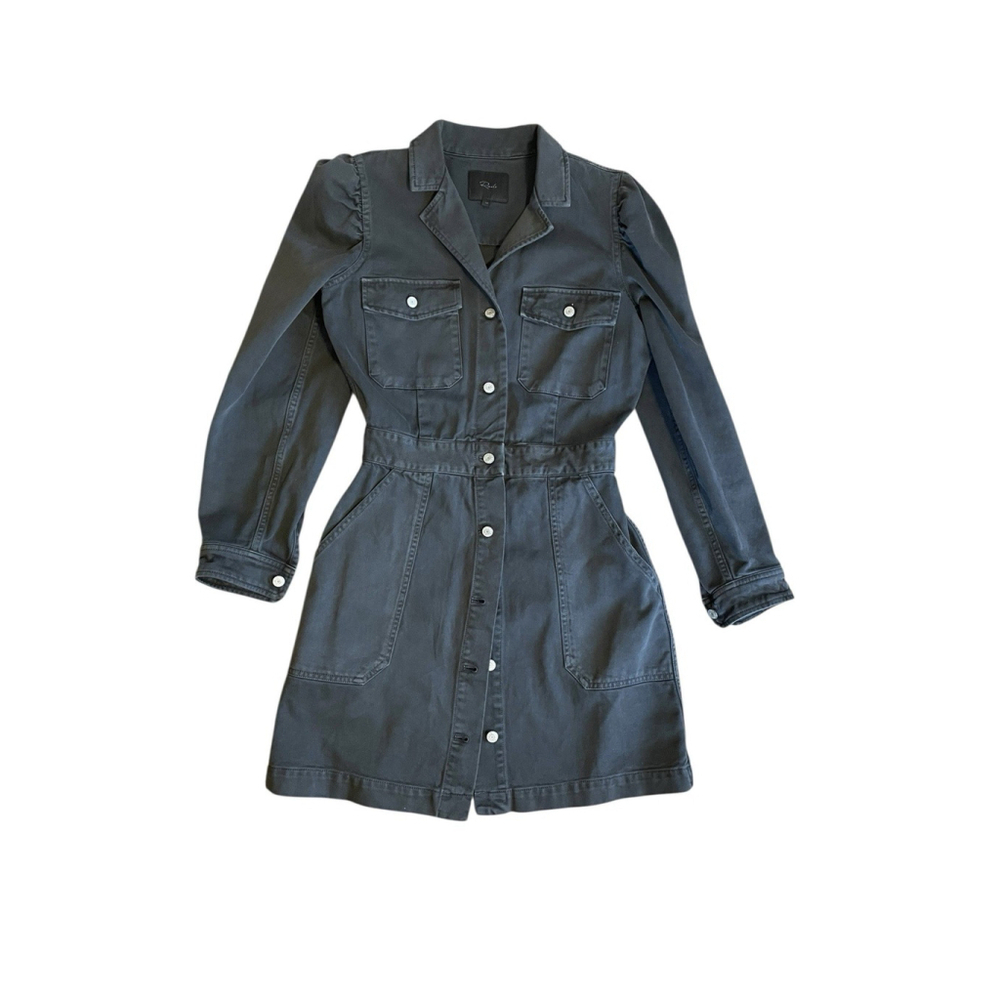 RAILS DENIM MINI SNAP FRONT DRESS SIZE XS CARBON BLACK - Picture 2 of 10
